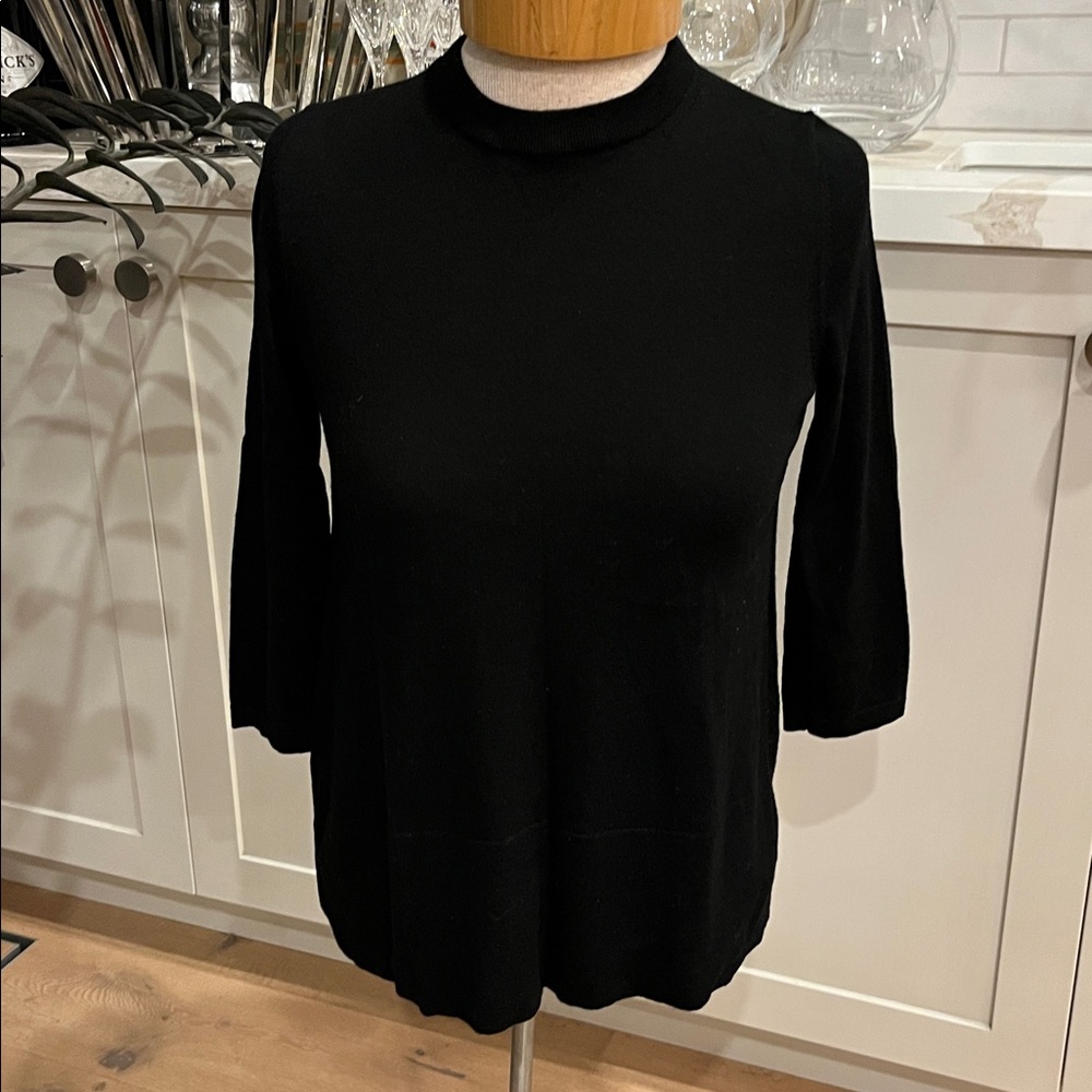Broome Street Kate Spade♠️ black 100% fine wool crew neck long sleeve sweater